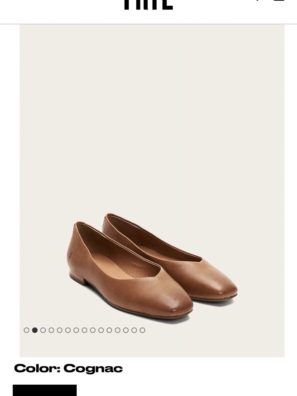Frye Cognac Leather Dana Ballet Flats